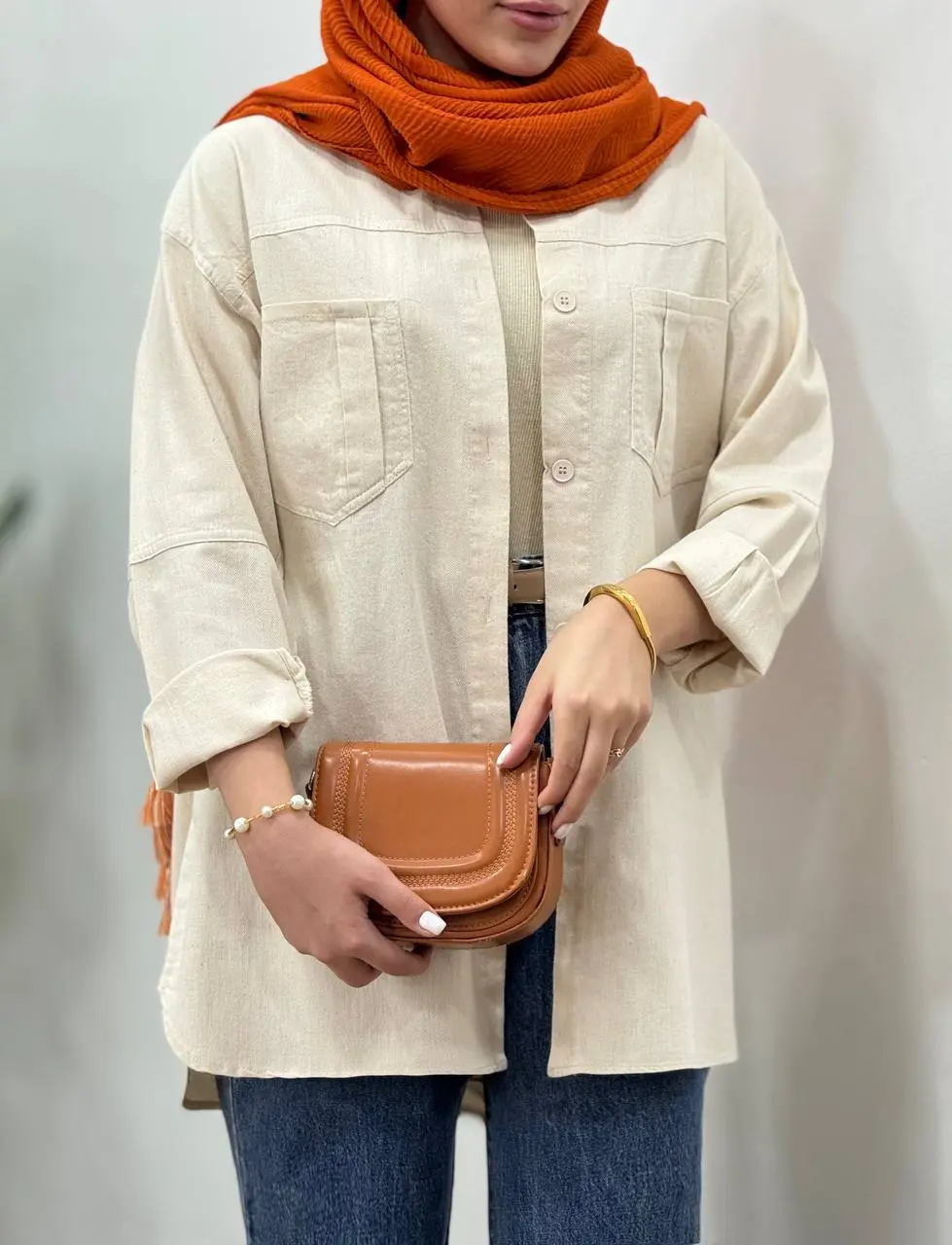 مانتو کتان کاغذی هونیا